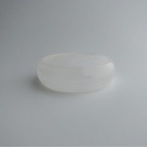 Bundle 2 For $25 - Vintage Cloudy White Glass Wide Bangle Cuff Bracelet